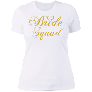 Bride Squad - Golden Font Bachelorette Party- Bridemaids Ladies'  NL T-Shirt - DNA Trends