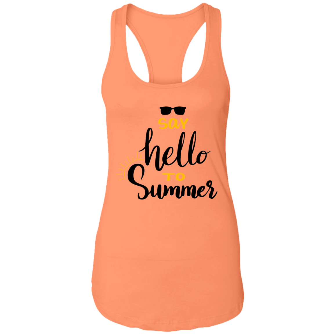 Say Hello To Summer  Ladies Ideal  Racerback Tank - DNA Trends