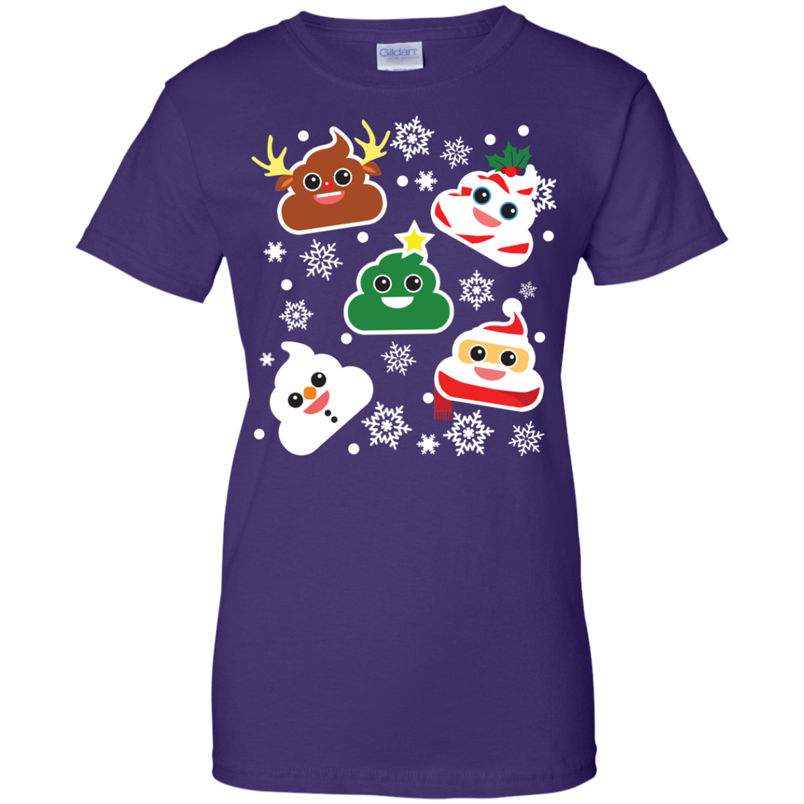 Funny Smiling Poop Ladies' 100% Cotton T-Shirt - Christmas Collection - DNA Trends