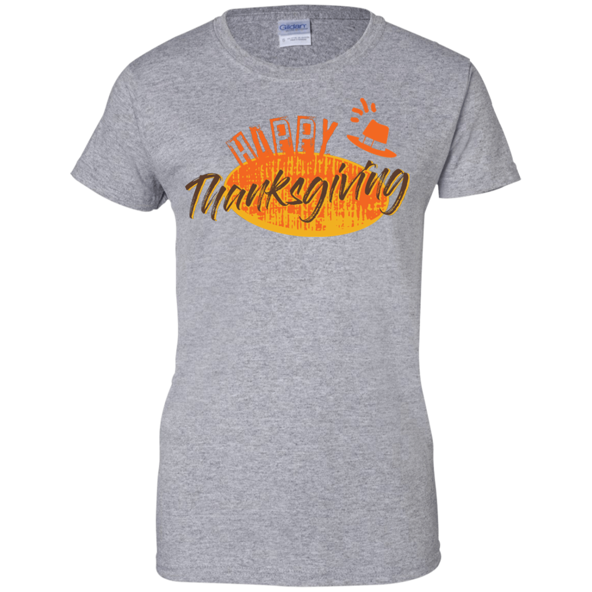 Happy Thanksgiving Gildan Ladies' 100% Cotton T-Shirt - DNA Trends