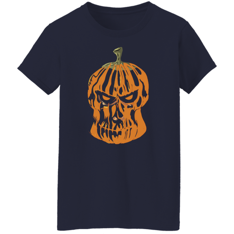 Image of Pumpkin-Skull Halloween Costume  Ladies'  T-Shirt - DNA Trends
