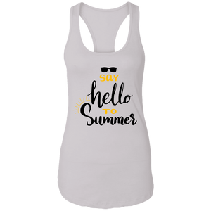 Say Hello To Summer  Ladies Ideal  Racerback Tank - DNA Trends