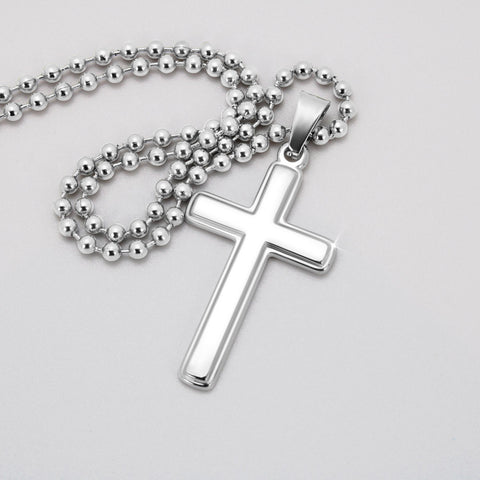 Image of Greatest Dad Personalized Engraving On Back Cross Necklace - DNA Trends