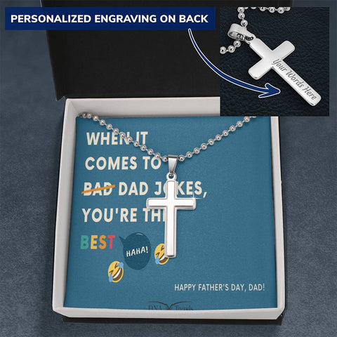Dad and Jokes Message / Personalized Engraving Necklace - DNA Trends