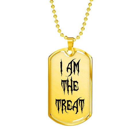 Image of Halloween 'I AM THE TREAT' Necklace Jewelry - With Personalized Engraving - DNA Trends