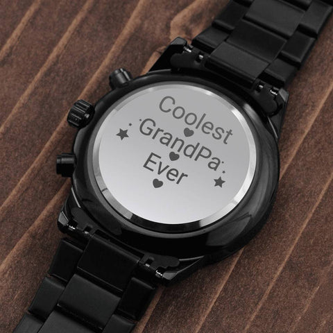 Coolest GrandPa Ever Engraved Chronograph Watch - DNA Trends