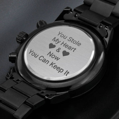 Gift For Him (You Stole My Heart) Engraved Chronograph Watch - DNA Trends