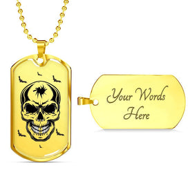 Gothic Headshot Skull with Bats Halloween Costume - Personalized Engraving - DNA Trends