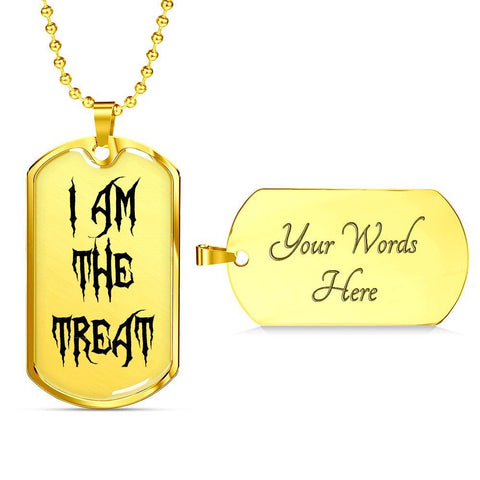 Image of Halloween 'I AM THE TREAT' Necklace Jewelry - With Personalized Engraving - DNA Trends