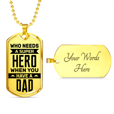 Who Needs A Super Hero Father's Day Necklace - DNA Trends