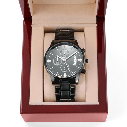 Personalised Thanksgiving Gift For Husband-  Having A Husband Who Believes In Me Engraved Chronograph Watch - DNA Trends