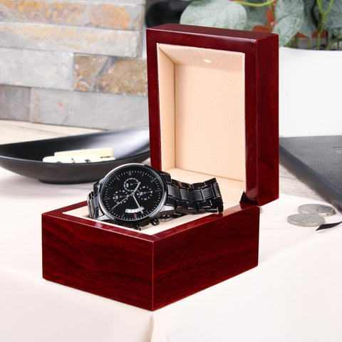 Personalised Thanksgiving Gift For Husband-  Having A Husband Who Believes In Me Engraved Chronograph Watch - DNA Trends