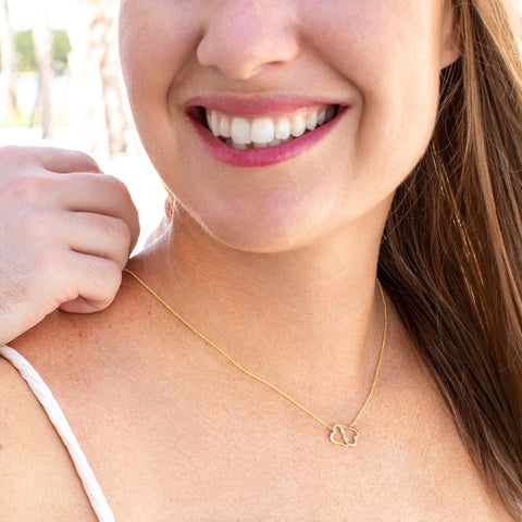 Image of Mother's Day Gift To Daughter:14k Yellow Gold Hearts Necklace - You Are A Great Mom Message Card