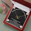Mother's Day Gift To Daughter:14k Yellow Gold Hearts Necklace - You Are A Great Mom Message Card