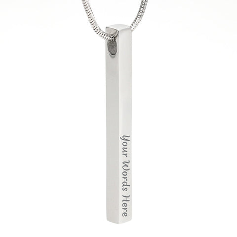 Image of Christmas Gift For Daughter : Modern Bar Necklace - My Darling Little Sweetheart Is Never Too Old For Gifts!