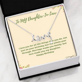 More Than A Daughter-In-Law - Cursive Love Birthday Necklace From Mother-In-Law - DNA Trends