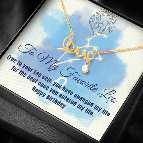 Image of To My Favorite Leo Birthday Necklace - Leo Zodiac Sign Special Message Card - DNA Trends