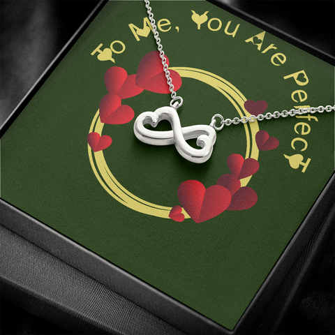 Image of Valentines Day: You Are Perfect Message Card- Infinity Heart Jewelry Necklace - Gift To Her
