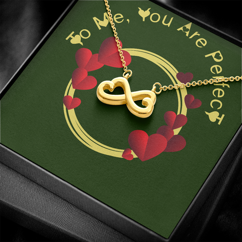 Image of Valentines Day: You Are Perfect Message Card- Infinity Heart Jewelry Necklace - Gift To Her