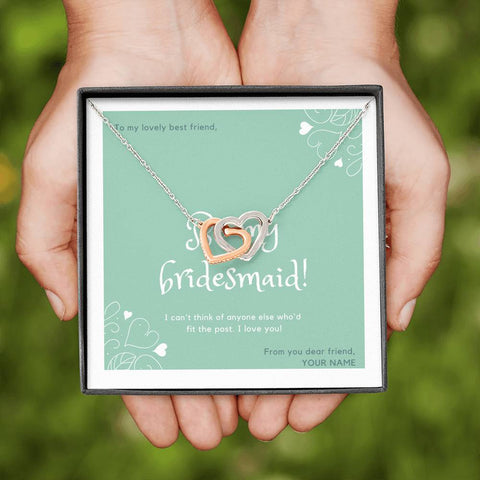 To My Lovely Best Friend, Be My Bridesmaid Message Card - Never Ending Love Necklace - Personalized Message Card - DNA Trends