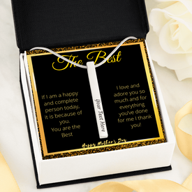 Personalized Gift For Mom: Vertical Stick Necklace - You Are The Best  Message Card
