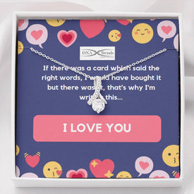 If there was a card which said the right words - Custom Message Card -White Gold Alluring Beauty Necklace - DNA Trends