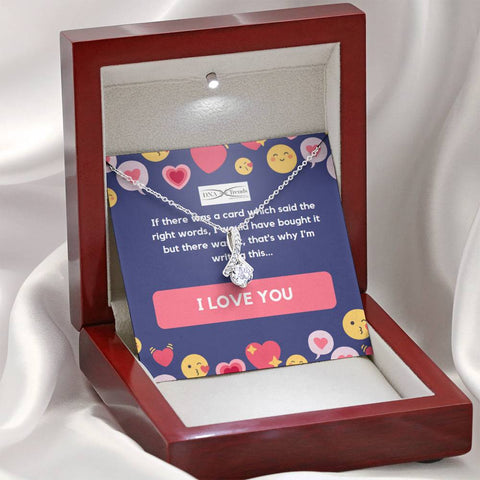Image of If there was a card which said the right words - Custom Message Card -White Gold Alluring Beauty Necklace - DNA Trends