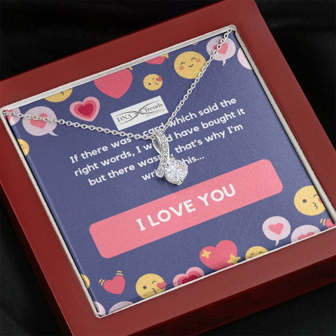 Image of If there was a card which said the right words - Custom Message Card -White Gold Alluring Beauty Necklace - DNA Trends