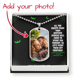 Personalized Halloween Gift Necklace - Message Card - Happy Halloween To The Bravest Kid! - DNA Trends