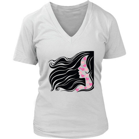 Image of Adorable Women's Day V-neck T-shirt - DNA Trends
