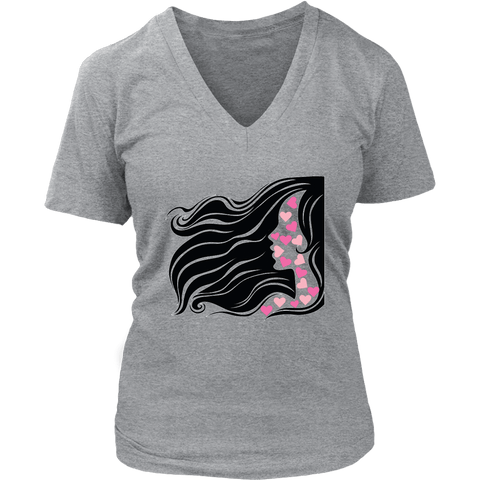 Image of Adorable Women's Day V-neck T-shirt - DNA Trends