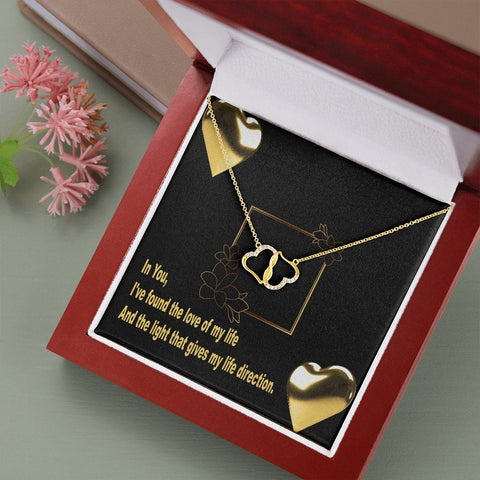 In You,I've found the love of my life Card - 10K Solid Yellow Gold Hearts - Valentines Day Gift For Her