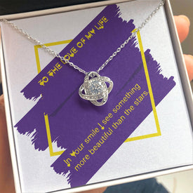 Valentines Day Gift For Her: Zirconia Stone Necklace -In Your Smile Message Card