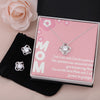 Gift To Mom:Love Knot Necklace and Earring Set - Forever Grateful Message Card