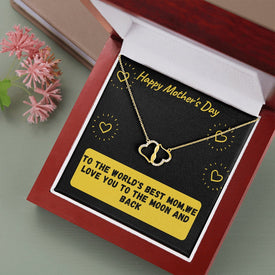 To Best Mom In The World: Everlasting Love 10k Solid Gold Hearts Pendant Necklace,  Mother&#39;s Day Gift
