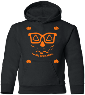 Personalized Creepy Nerd Pumpkin Halloween Costume Youth Pullover Hoodie - DNA Trends