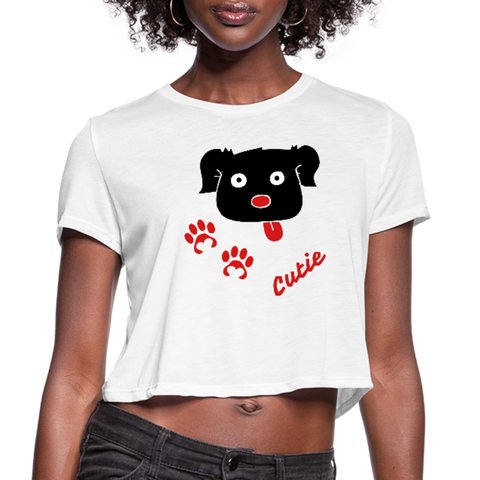 Image of Cute puppy Women's Cropped T-Shirt - DNA Trends