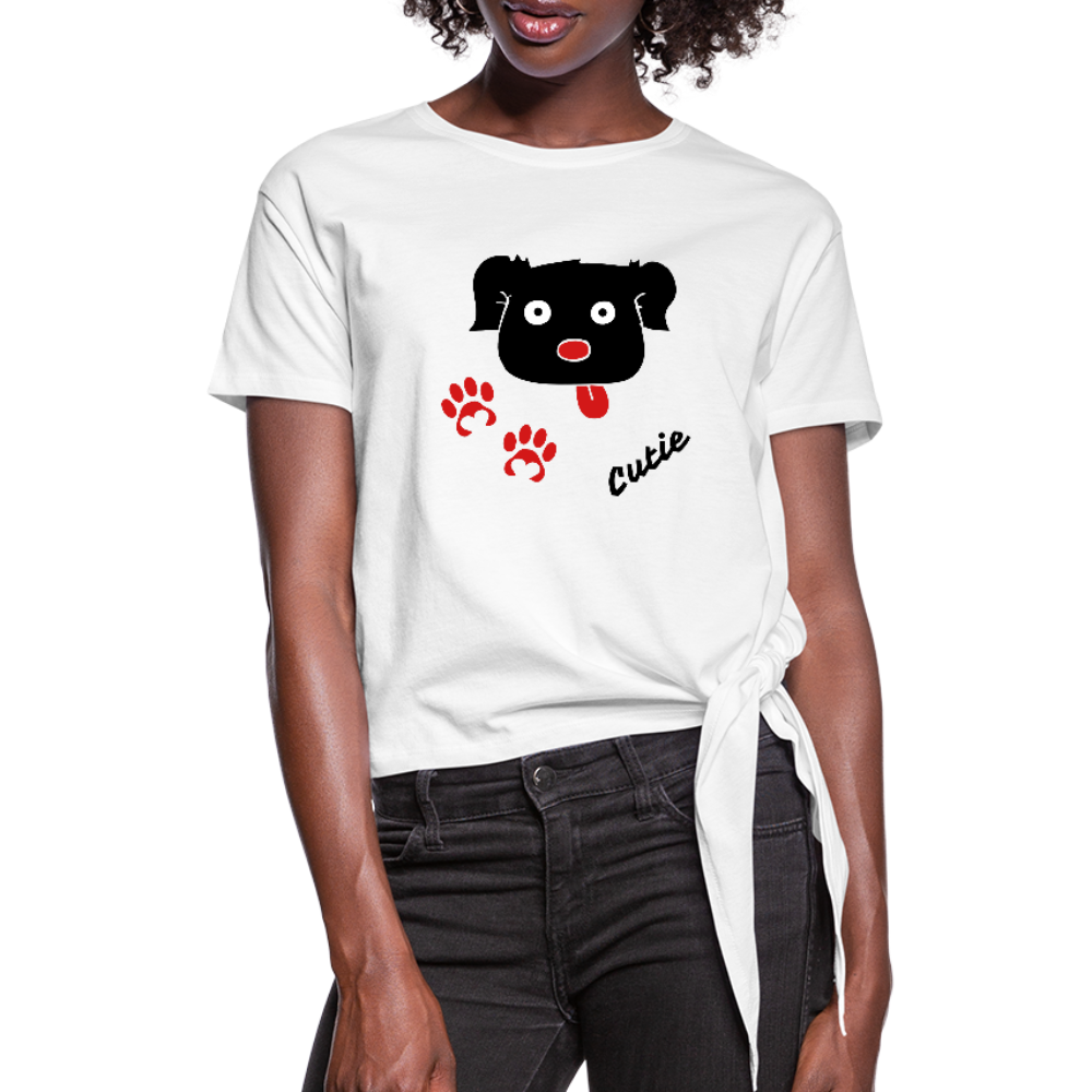 Cute puppy face Women's Knotted T-Shirt - DNA Trends
