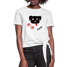 Cute puppy face Women's Knotted T-Shirt - DNA Trends