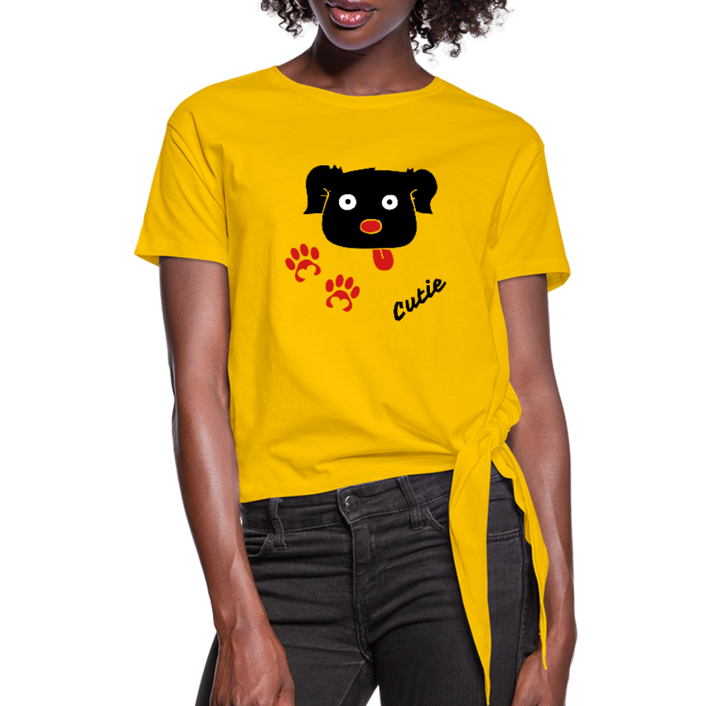 Cute puppy face Women's Knotted T-Shirt - DNA Trends