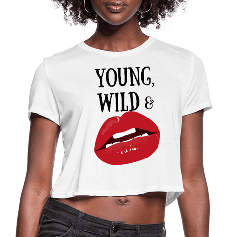 Image of Young and Wild Premium Women's Cropped T-Shirt - DNA Trends