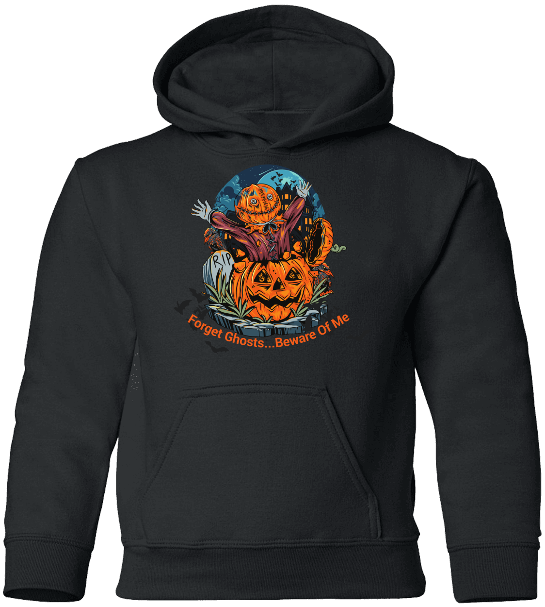Spooky Yard Halloween Costume Youth Pullover Hoodie , Forget Ghosts... Beware Of Me Custom Design - DNA Trends