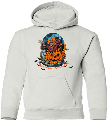 Image of Spooky Yard Halloween Costume Youth Pullover Hoodie , Forget Ghosts... Beware Of Me Custom Design - DNA Trends